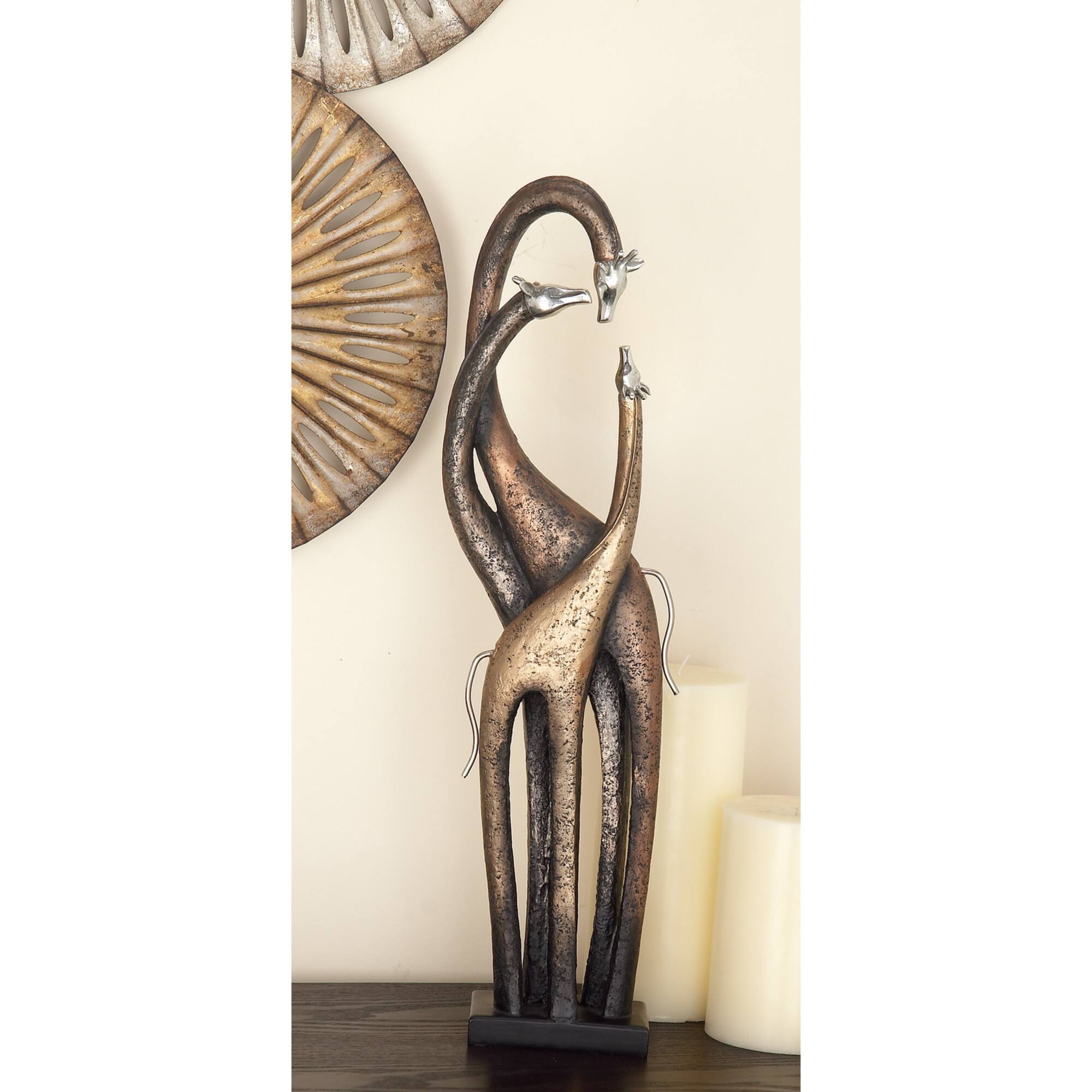 22" Brass Giraffe Sculpture